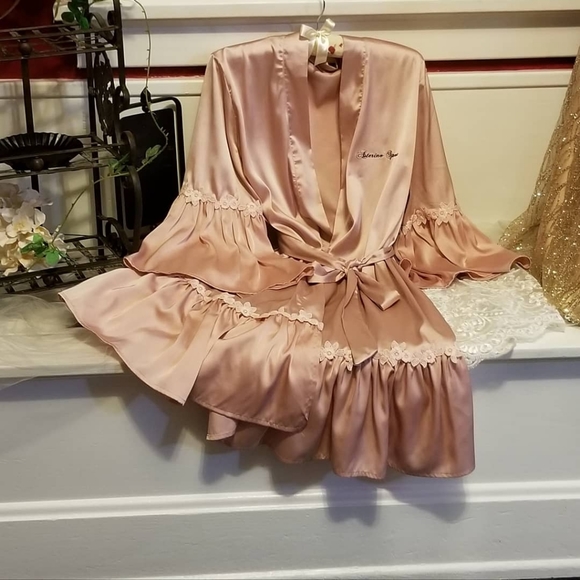 Pink Satin Robe - Picture 7 of 8